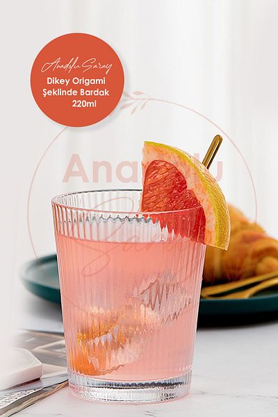 Anadolu Saray Çarşısı 220ml Heat Resistant Borosilicate Small Cup - Origami Shaped |   Coffee Presentation Cup - 1 Piece