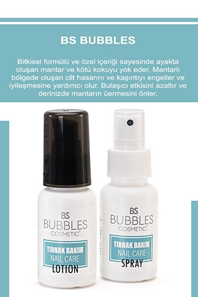 bs bubbles cosmetic Mantar Ve Tırnak Sorunları İçin Yardımcı Tırnak Bakımı Seti 50ml Unisex
