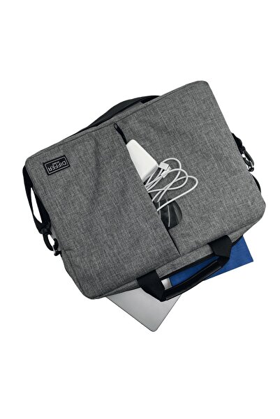 Differ Studio حقيبة كمبيوتر محمول/ماك بوك/نوت بوك/كمبيوتر محمول بحزام مقاوم للماء باللون الرمادي مقاس 16-15.6-15 بوصة