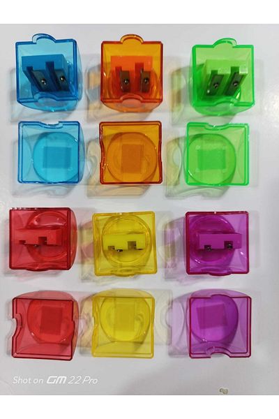 Mikro Large Chamber Pencil Sharpener with Double Opener and Lid (4pcs)