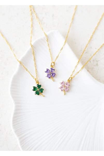 CHARMLUCKY Yeşil Yonca Kolye