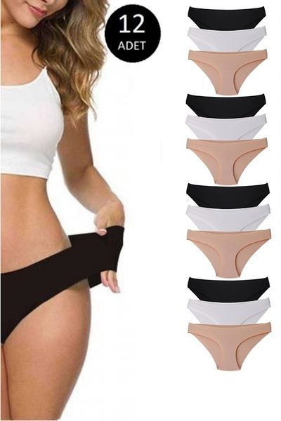 yokyokcollection Γυναικεία κιλότα κομμένα με λέιζερ χωρίς ίχνη 12 τεμαχίων