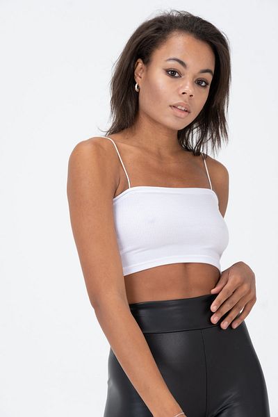 PUNKY CAT Women's White String Strapless Bustier