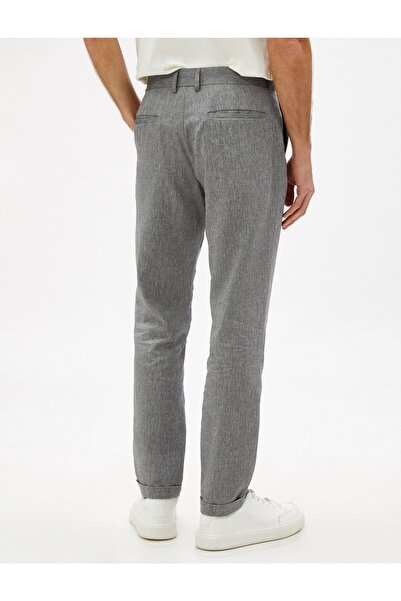 Koton Základní tkané kalhoty s krajkovým pasem a detailem kapsy