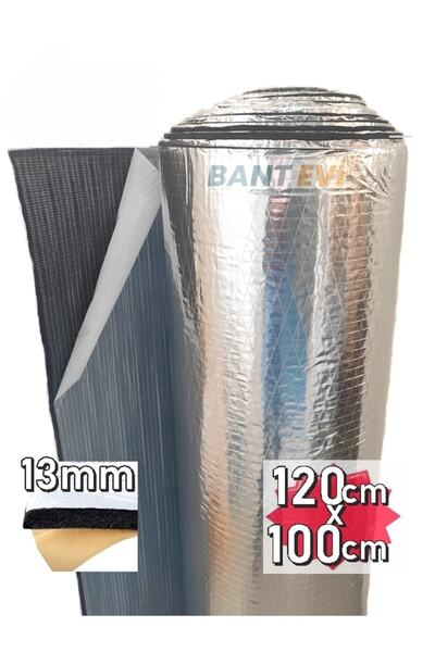 BANT EVİ Folyolu Kauçuk Sünger 120cmx100cm 13mm Folyolu Yapışkanlı Araç Oto S...