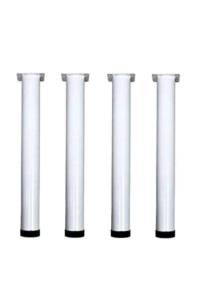 EYM 4 Adet Metal Masa Ve Sehpa Ayağı 52 Cm Beyaz Anaokulu Sınıfları Için