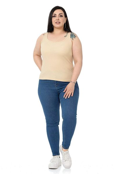 DISENTIS MODEST Plus Size Strappy Wrap Beige Body