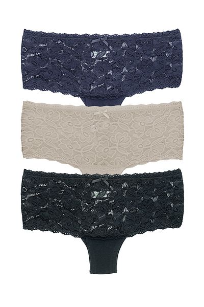 Zena Pachet de 3 pantaloni scurti de damă din dantelă