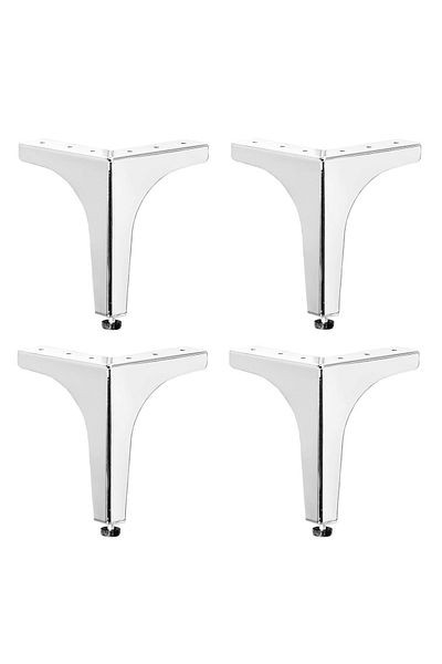 EYM 4 Bucăți Clasă Picior Metal 17 Cm Crom Mobilier Picior Scaun