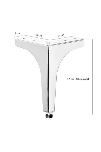EYM 4 Bucăți Clasă Picior Metal 17 Cm Crom Mobilier Picior Scaun