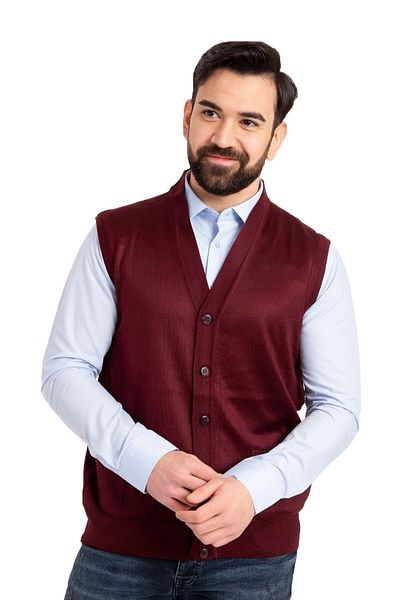 Mutlu City Men's Middle Age and Above Thin Wool Knitwear Knitted Dad Vest 5110