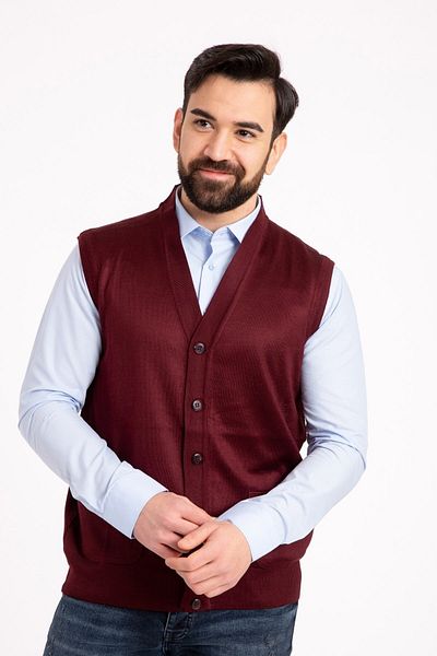 Mutlu City Men's Middle Age and Above Thin Wool Knitwear Knitted Dad Vest 5110