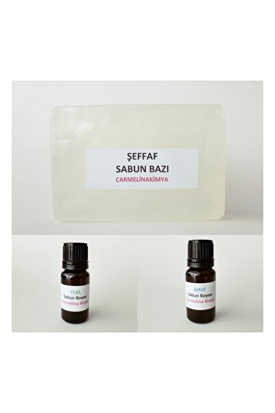 CARMELİNA Sabun Yapim Seti- Şeffaf Sabun Bazı, Mavi Ve Pembe Sabun Boyalı