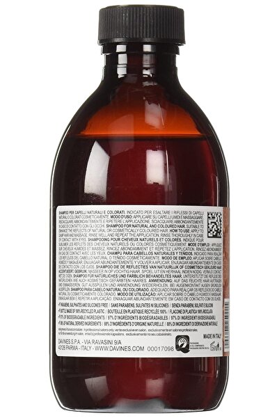 Davines 67224 Alchemic Shampoo Copper Sıcak Kırmızı Ve Bakır Tonlar Şampuan 8004608259015