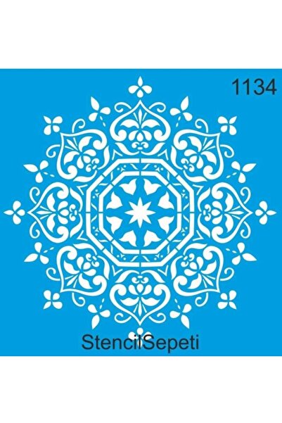 DERYA DESİNG ART Mandala Deseni Stencıl Şablon 40x40cm St1134