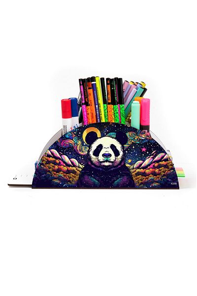 kutuTR Wooden Vip Colorful Animals Rainbow Ruled Desktop Pen Holder Organizer Assembled Boxed