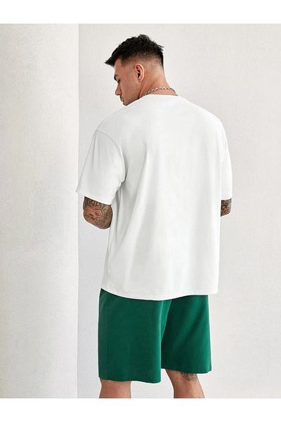 Machetta White Green Los Angeles Printed Black Shorts T-shirt Summer Set
