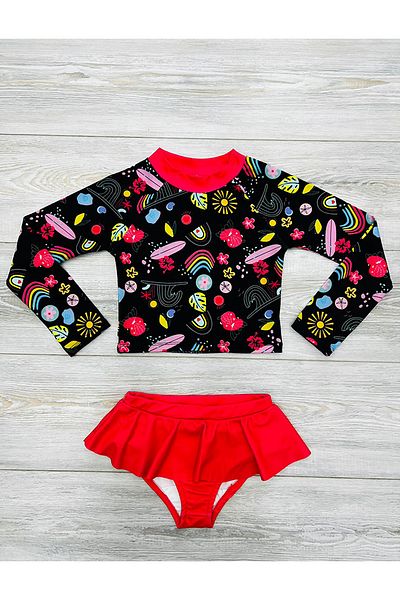 My Kids Wear Print Detailed Swimsuit Set