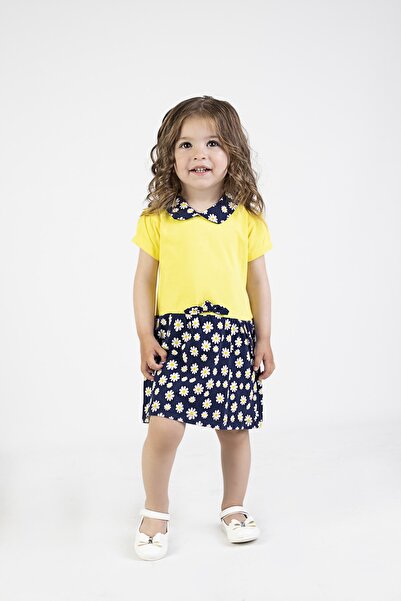 Harika KIDS Kız Bebek Papatya Desen Yakalı Elbise