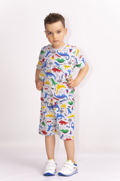 Harika KIDS Boy's Dinosaur Pattern Capri Basic Suit