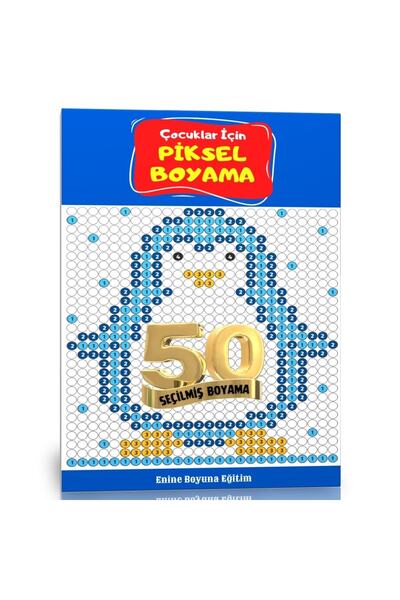 Enine Boyuna Eğitim Çocuklar Için Piksel Boyama Kitabı