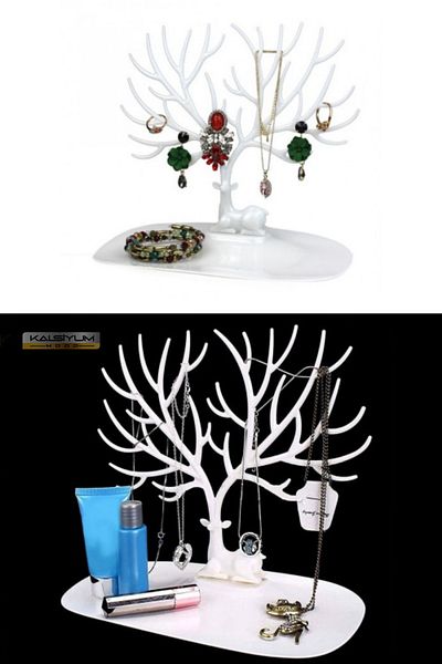 Kalsiyum Mood Jewelry Stand with Deer Design Ring Earring Necklace Hanger Jewelry Organizer Hanger Jewelry Stand