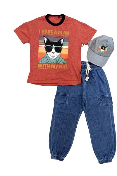 Cumino With My Cat Boy 3 Piece Set