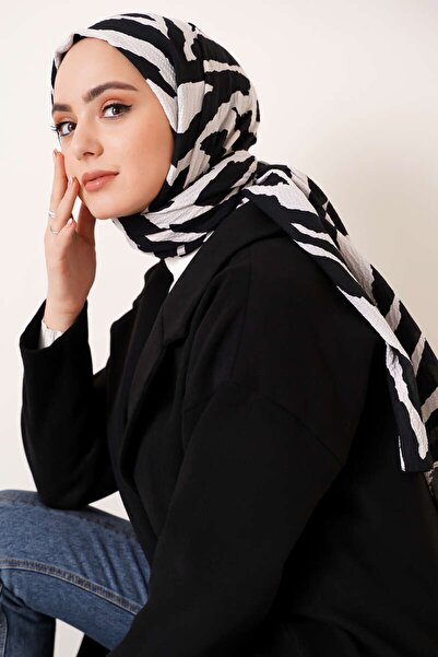 İLKYAZ Μοτίβο Zebrasa Mio Jazz Shawl - Μαύρο