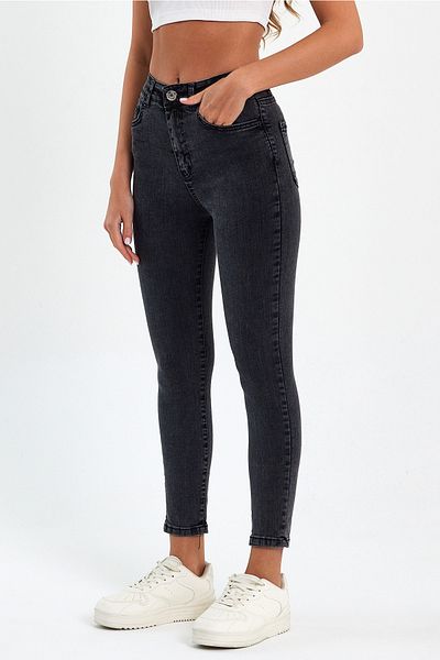 geenz manifacture Καπνιστό ψηλόμεσο στενό πόδι Power Lycra Enhancer Super Skinny Lycra Jeans Pantalon