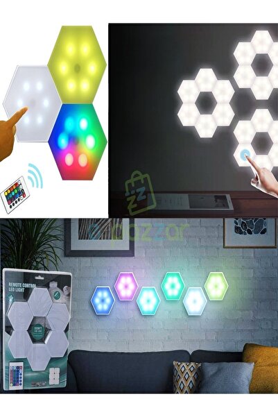 For Prime 6'lı Dokunmatik & Uzaktan Kumandalı 16 Renk 4 Mod Kablosuz Pilli Sp...