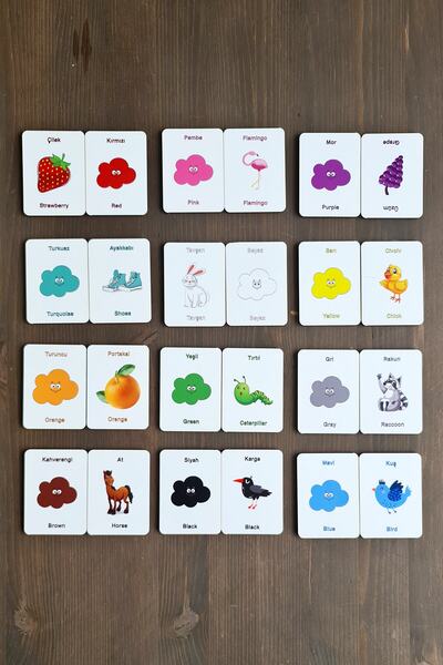 metafortoys لعبة مطابقة بطاقات الذكاء الخشبية لعبة البنزيل الخشبية (الألوان)