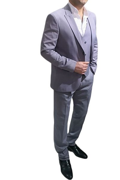 BayAygün Bayaygun 3049 Frog-breasted Vest Suit_light Gray