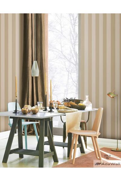 Adawall Alfa Duvar Kağıdı Çizgi Desenli Non-woven Kağıt Taban Vinil Kaplı(370...