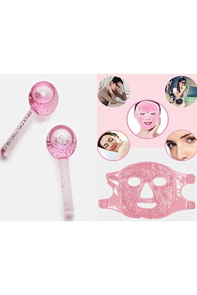 SİNKA Jel Toplar Yüz Maskesi Soğuk Ve Sıcak Terapi Maskesi + Ice Globes Buz K...