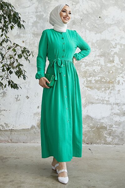 InStyle Lemina Belted Dress - Green