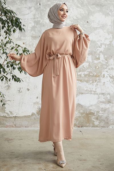 InStyle Nosya Casual Balloon Sleeve Φόρεμα - Μπεζ