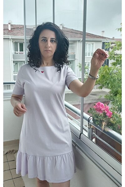 MARGO BUTİK Penye Elbise Pamuklu Kısa Kollu