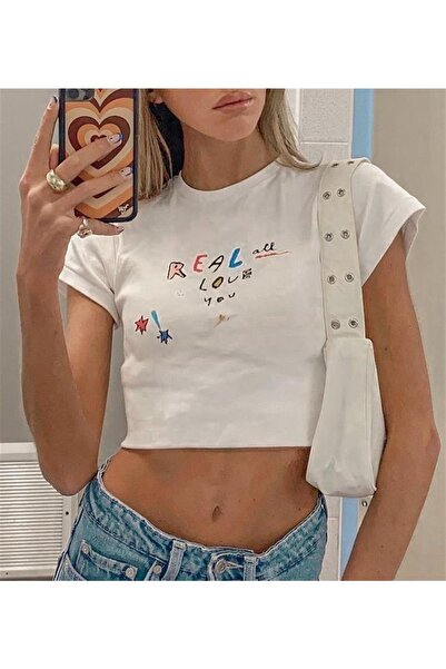 Touz Кут Кут Real Love з принтом, білий кроп