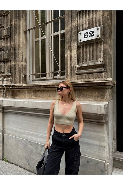 R&G RIMANERE GIOVANI Γυναικείο Crop Knitwear Bralet