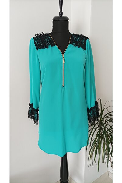 BRC Collection Kadın Nil Yeşili Şifon Tunik Gömlek