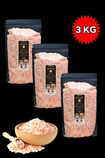Hanzade Bitkisel Pembe Himalaya Tuzu Granül Tane 1 Kg X 3 Adet