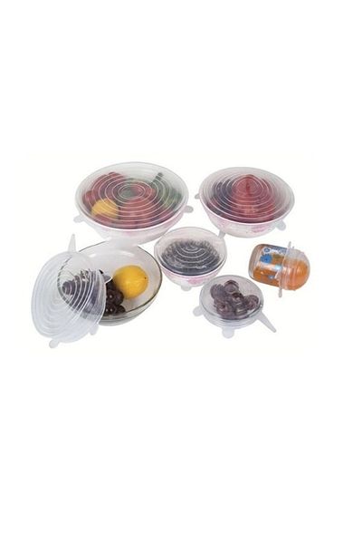 PerfectTrade Pot Pan Jar Food Preservation Silicone Stretch Lid Set (6 Sizes)