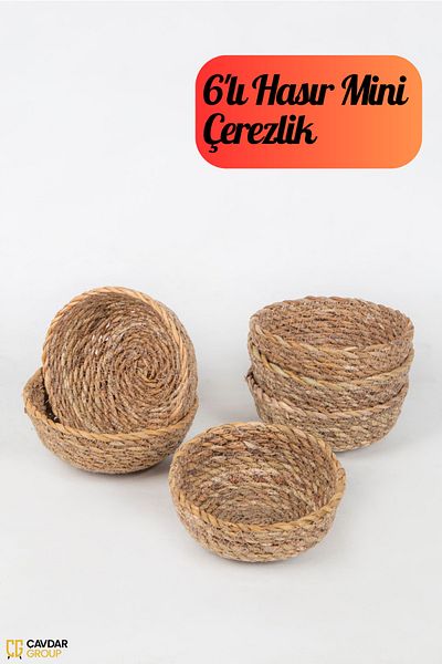 Çavdar Group طقم أوعية صغيرة للوجبات الخفيفة مكونة من 6 قطع مصنوعة يدويًا 6 أوعية