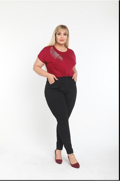 LAMİRA Oversized Black High Waist Skinny Leg