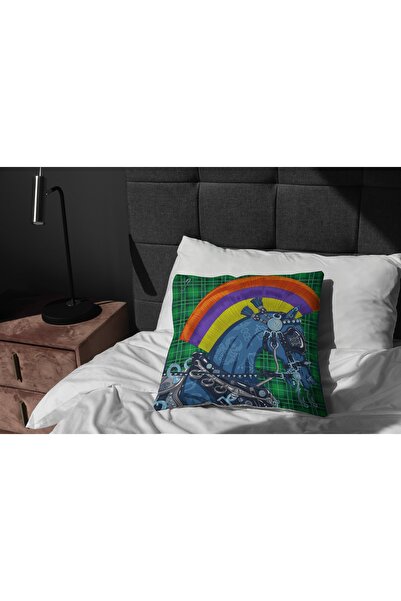 RUGSMODERN Husa de perna cu model verde multicolor cu imprimare digitala