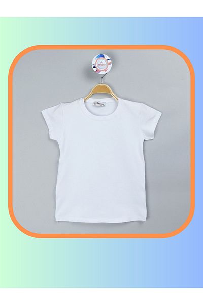 edoy Bluză pentru fete din bumbac alb cu mâneci scurte - Design sezonier pentru școală