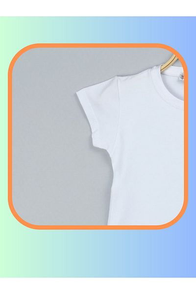 edoy Bluză pentru fete din bumbac alb cu mâneci scurte - Design sezonier pentru școală
