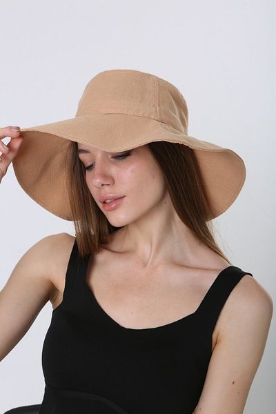 BALIENTE Camel Lux Cotton Wide Bucket Women's Hat