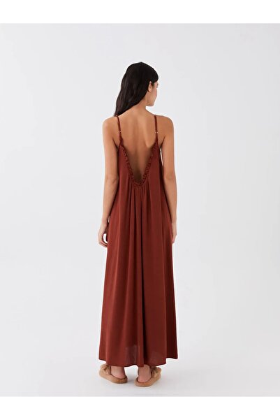 LC Waikiki Γυναικείο φόρεμα παραλίας Lcw Dream U Collar Straight Strap