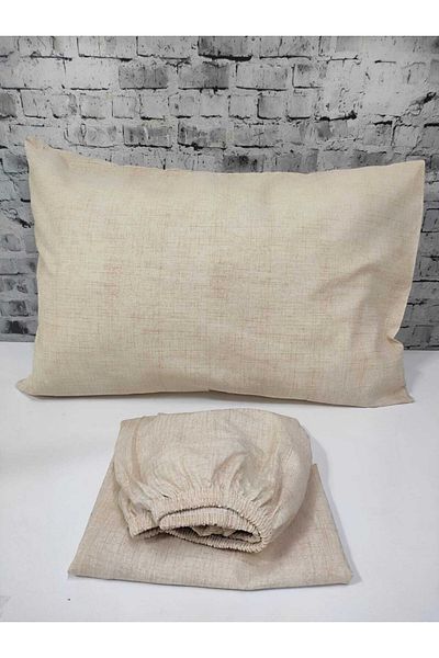 GASEL ÇARŞI Double Cotton Elastic Sheet Set Solid Color